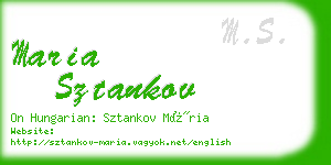 maria sztankov business card